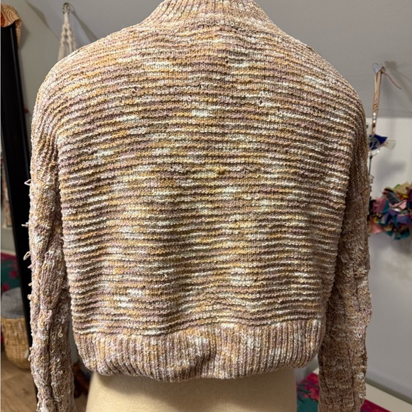 Hippie Rose Cream and Pink Turtleneck Sweater - Picture 3 of 6